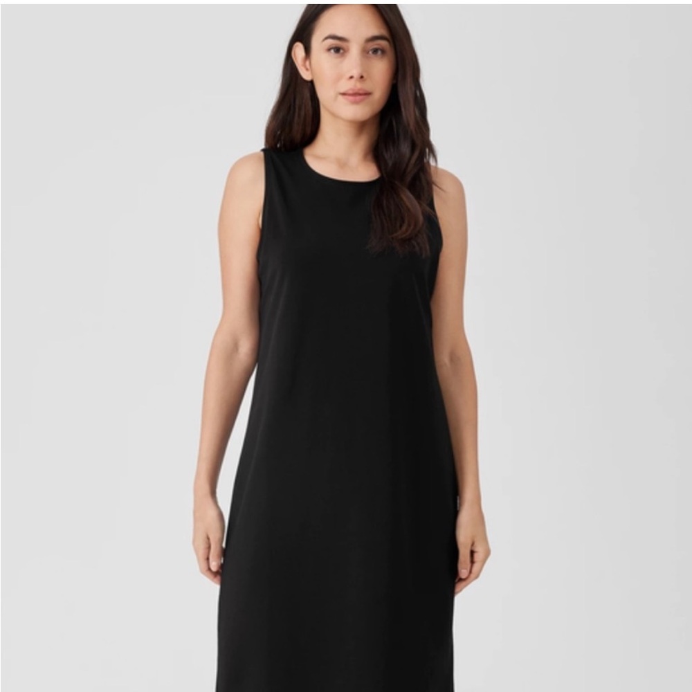 Eileen fisher black tank dress size petite small.